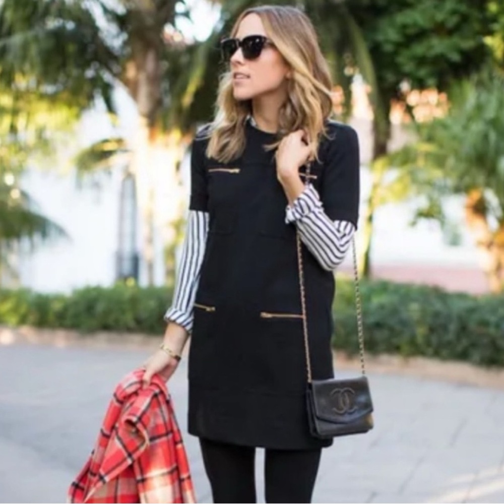 J. Crew Ponte Pocket Dress Black 00